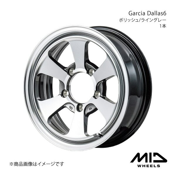 MID WHEELS/Garcia Dallas6 ジムニー 64系 アルミホイール1本【16×5.5J 5-139.7 INSET20 ポリッシュ/ライングレー】