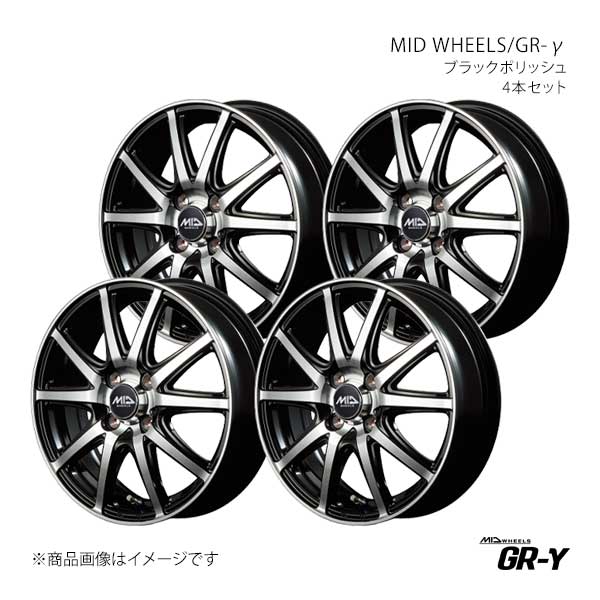 MID WHEELS/GR-γ ミラジーノ L650S/L660S アルミホイール4本セット【14×4.5J 4-100 INSET45 BKP】Y251445433450390×4