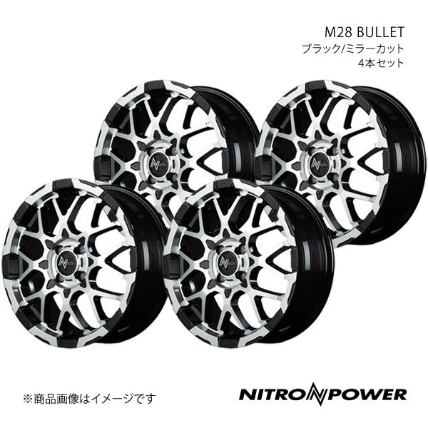 NITRO POWER/M28 BULLET ノート 11系 アルミホイール4本セット【16×6.0J 4-100 INSET40 ブラック/ミラーカット】