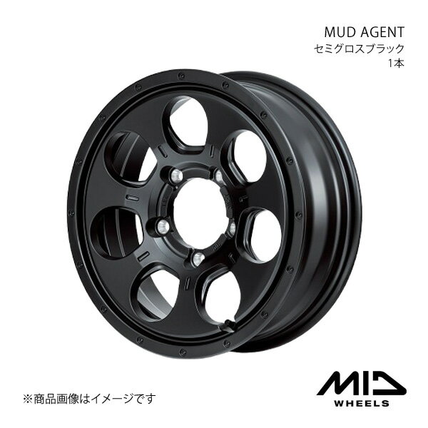 MID WHEELS/MUD AGENT ジムニー 23系 アルミホイール1本【16×5.5J 5-139.7 INSET22 セミグロスブラック】