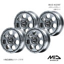 MID WHEELS/MUD AGENT ムーヴキャンバス LA800S/810S アルミホイール4本セット【15×4.5J 4-100 INSET45 メタリックグレー】(2)