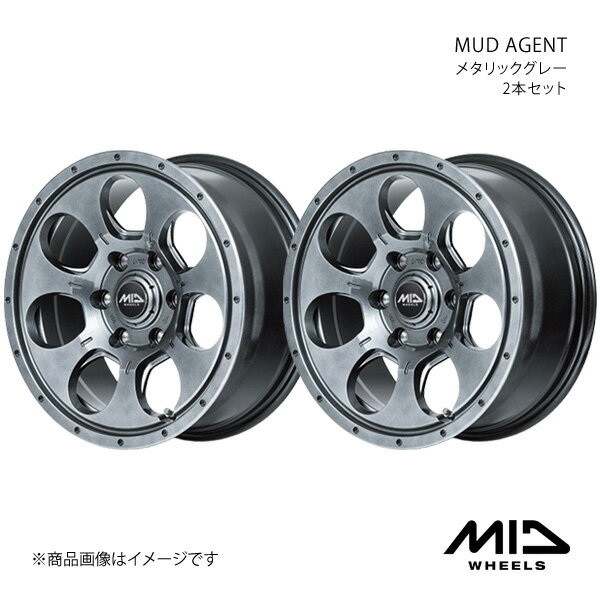 MID WHEELS/MUD AGENT シビック FL1 アルミホイール2本セット【16×7.0J 5-114.3 INSET40 メタリックグレー】