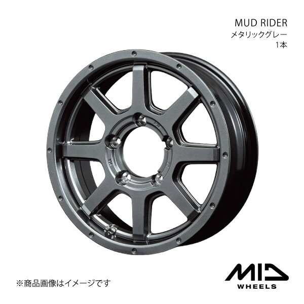 MID WHEELS/MUD RIDER ジムニー 23系 アルミホイール1本【16×5.5J 5-139.7 INSET22 メタリックグレー】