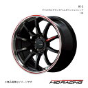 MID RACING/R10 オデッセイ RC5 アルミホイール1本【17×7.0J 5-114.3 INSET48 クリスタルブラック/リムポリッシュ+レッド】(2)