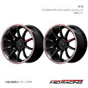 MID RACING/R10 エスティマ 50系 アルミホイール2本セット【17×7.0J 5-114.3 INSET48 クリスタルブラック/リムポリッシュ+レッド】(2)