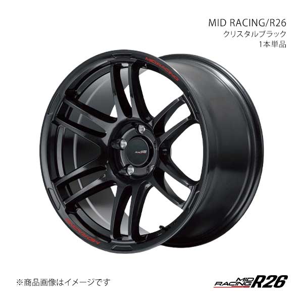 MID RACING/R26 マーク2ブリッド 110系 アルミホイール1本【17×7.0J 5-114.3 INSET48 CBK】X195770573480300