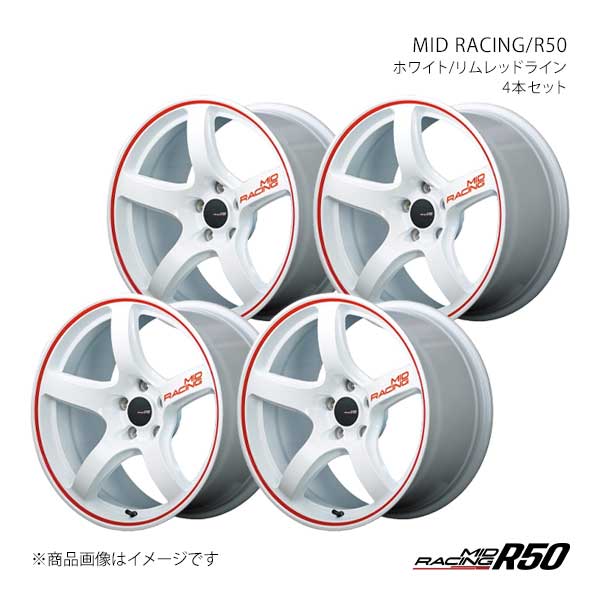 MID RACING/R50 マーク2(NA車のみ対応) 110系 アルミホイール4本セット【17×7.0J 5-114.3 INSET48 WRR】X16177057348046N×4