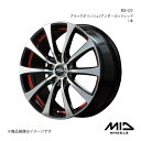 MID WHEELS/RX-01 ソリオ/ソリオバンディット MA15S アルミホイール1本【14×4.5J 4-100 INSET45 ブラックポリッシュ/アンダーカットレッド】(2)
