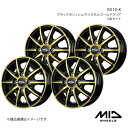 MID WHEELS/RX10-K ミラ イース 300/310系 アルミホイール4本セット【14×4.5J 4-100 INSET45 ブラックポリッシュ/クリスタルゴールドクリア】