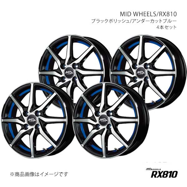 MID WHEELS/RX810 ソニカ L405S/L415S アルミホイール4本セット【15×4.5J 4-100 INSET45 BKB】Y2565454334503L0×4