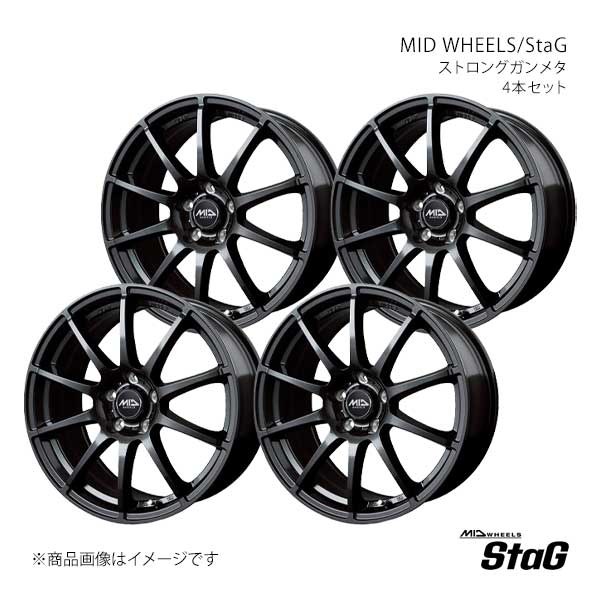 MID WHEELS/StaG エレメント YH系 アルミホイール4本セット【16×6.5J 5-114.3 INSET48 SGM】S76666557348DG0N×4
