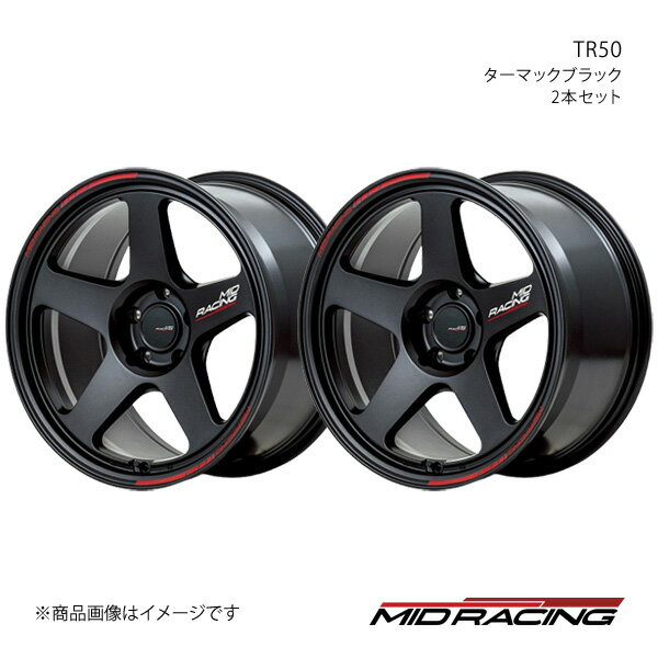 MID RACING/TR50 クラウン GRS214 アルミホイール2本セット【18×8.0J 5-114.3 INSET45 ターマックブラック】