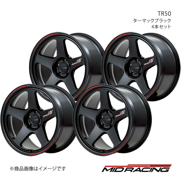 MID RACING/TR50 レガシィB4 BM系 アルミホイール4本セット【18×7.5J 5-100 INSET50 ターマックブラック】