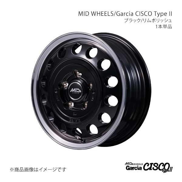 MID WHEELS/ガルシアシスコ タイプ2 アルミホイール1本【16×5.5J 5-139.7 INSET20 BRP】MID WHEELS/Garcia CISCO TypeII D7066555D320BKP0×1