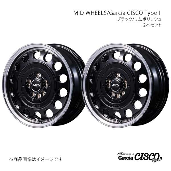 MID WHEELS/ガルシアシスコ タイプ2 アルミホイール2本セット【15×5.5J 9-100 INSET40 BRP】MID WHEELS/Garcia CISCO TypeII D70655593340BKP0×2
