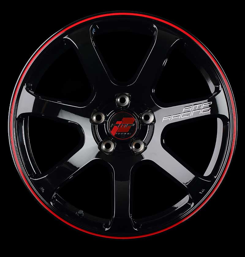 RMP RACING/R07 フォレスター SK系 2.0＋モーター 2018/7〜2020/10 アルミホイール 4本セット 【17×7.0J 5-114.3 INSET48 ブラック/リムレッドライン】 2