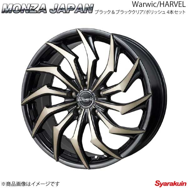 MONZA JAPAN Warwic/HARVEL ホイール4本 インプレッサG4/インプレッサ スポーツ GT系【18×7.0J 5-100 INSET50 ブラック＆ブラッククリア/ポリッシュ】