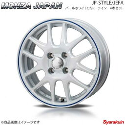 MONZA JAPAN JP-STYLE/JEFA ホイール4本 eKワゴン B11W【14×4.5J 4-100 INSET45 パールホワイト/ブルーライン】