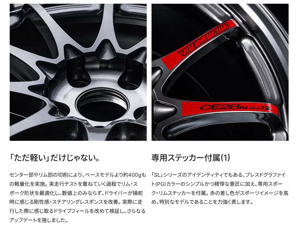 RAYS レイズ ボルクレーシング CE28N-プラスSL アルミホイール2本セット【18×9J 5-114.3 INSET32 PG】02188903295PG×2