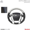 REAL レアル ステアリング DAIHATSU/ダイハツ メビウス ZVW41N プレミアムシリーズ ガングリップ シルバーカーボン（つやあり） ブルー×シルバーステッチ