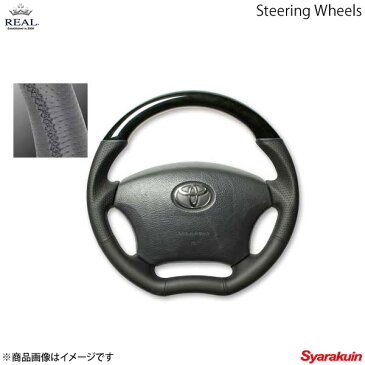 REAL レアル ステアリング TOYOTA/トヨタ ハイラックスサーフ 210系 オリジナルシリーズ ガングリップ ブラックウッド ブラック ユーロステッチ