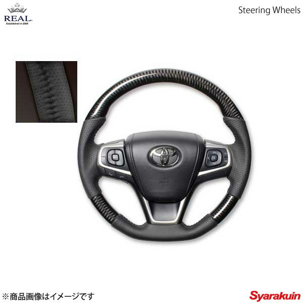 REAL レアル ステアリング DAIHATSU/ダイハツ アルティス AVV50N 後期 オリジナルシリーズ ガングリップ ブラックカーボン ブラックステッチ