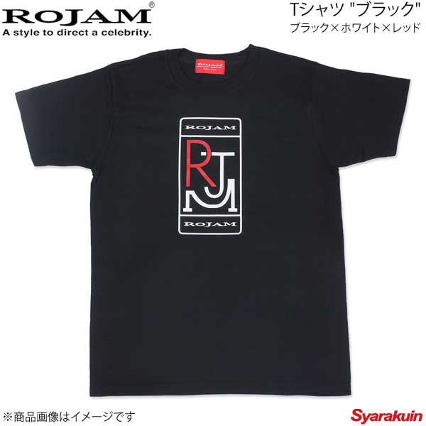 ROJAM ロジャム Tシャツ ブラック ユニセックスモデル ブラック×ホワイト×レッド サイズ：XL 70-T182-2XL