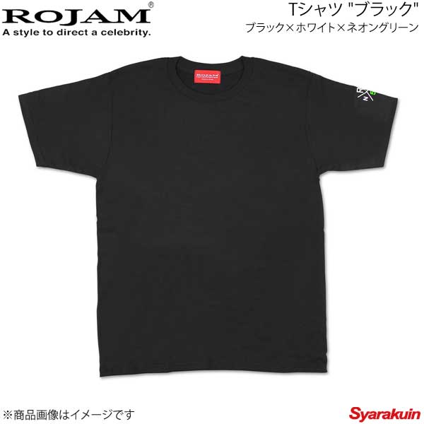 ROJAM ロジャム Tシャツ ブラック ユニセックスモデル/レディースモデル ブラック×ホワイト×ネオングリーン サイズ：XL 70-T202-2XL