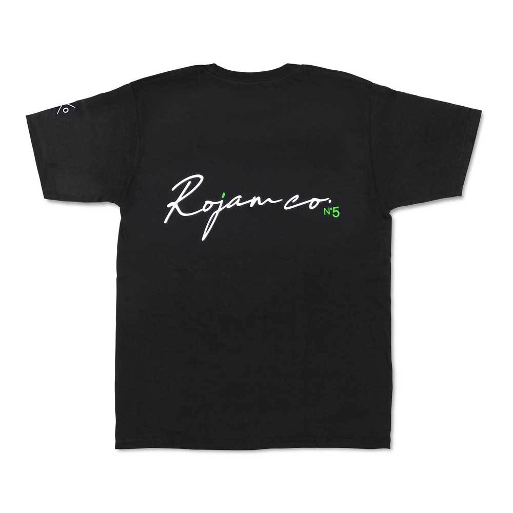 ROJAM ロジャム Tシャツ ブラック ユニセックスモデル/レディースモデル ブラック×ホワイト×ネオングリーン サイズ：XS 70-T202-2XS