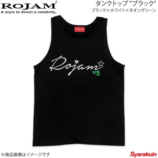 ROJAM ロジャム タンクトップ ブラック ユニセックスモデル ブラック×ホワイト×ネオングリーン サイズ：XL 70-TT211-2XL