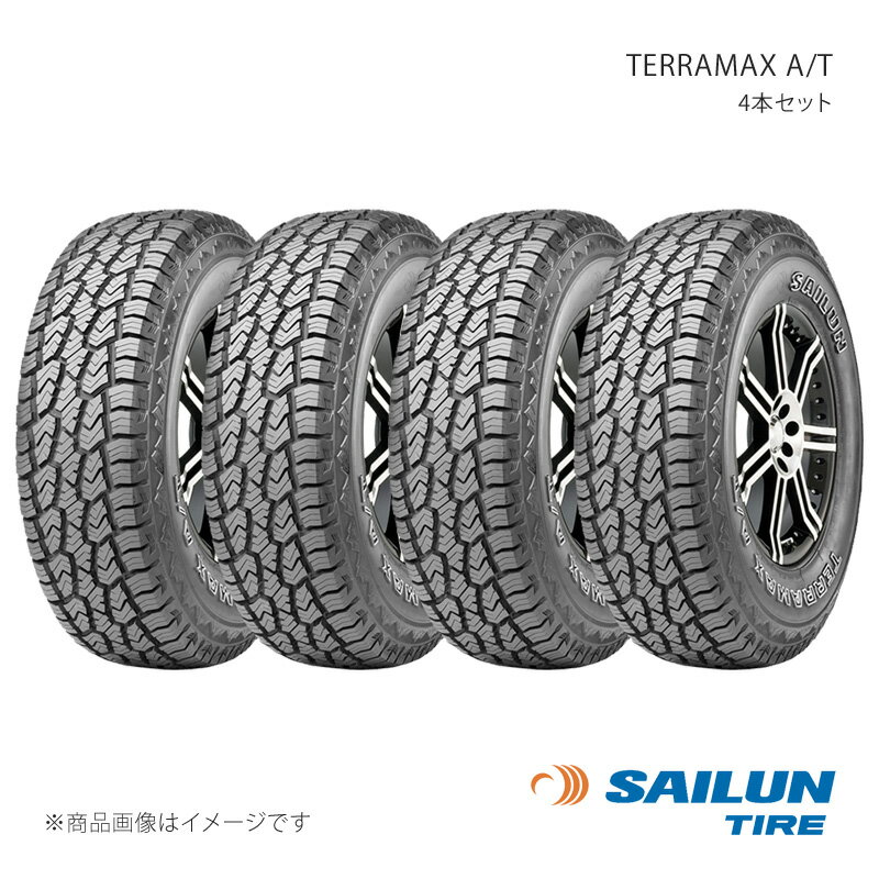 ■メーカー名SAILUN/サイルン ■商品名TERRAMAX A/T ■タイヤ幅(mm)265 ■偏平率(%)75 ■リム径(inch)16 ■サイズ265/75R16 116S ■本数4本セット ■製品特徴TERRAMAX A/T は、SUV、ピックアップ、バンなどの乗用車向けに設計されたオールシーズンタイヤです。オン/オフロードを問わず快適な乗り心地を維持しながら、優れたハンドリング性能と制動性能を提供します。オープンショルダートレッドデザインは、水、雪、砂利、泥などの全ての地形条件で最適なグリップ力を発揮します。 ■備考※こちらの商品は、【タイヤのみ】の商品です。ホイールは付属しません。 ■納期メーカー取り寄せ品の為、通常即日〜4営業日以内に発送致します。 ■ご注文時注意事項※こちらの商品はメーカー直送品の為、代金引換と後払い決済がご利用頂けません。代金引換や後払い決済でご注文頂いた場合は、お客様にご確認の上、他決済方法への変更依頼、又はご注文のキャンセル処理を行わせて頂きます。 ※ ご注文前に必ずご確認下さい お急ぎの場合はご購入前に納期確認をお願い致します。 納期について ＊メーカー在庫が欠品の場合、改めて納期をご連絡致します。 ＊メーカーにて予告無く廃番、仕様変更になっている場合があります。 返品・キャンセルに関して ＊お客様都合による返品・キャンセル・商品の変更は一切お受けしておりません。 ＊在庫・納期・適合未確認でご購入された商品のキャンセルは一切お受けしておりません。 ＊代引きで納期が半年以上の商品をご注文の場合はキャンセルさせていただきます。別の決済方法でご注文下さい。