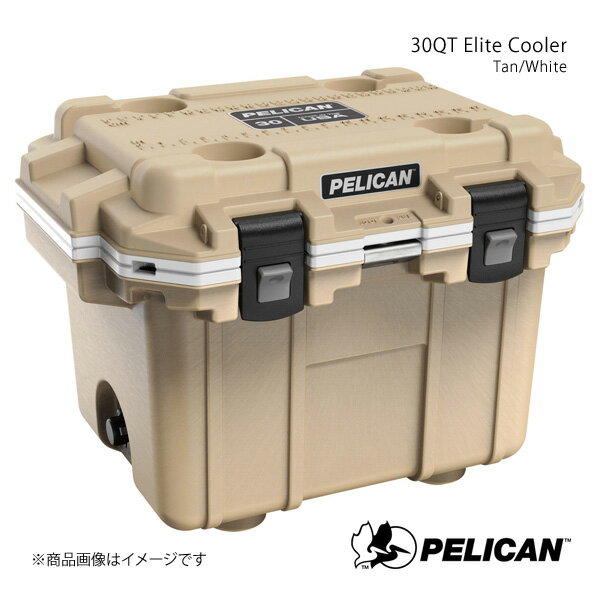 PELICAN ڥꥫ 顼ܥå :ۥ磻 9.8kg 30QT Elite Cooler Tan:White 825494076368