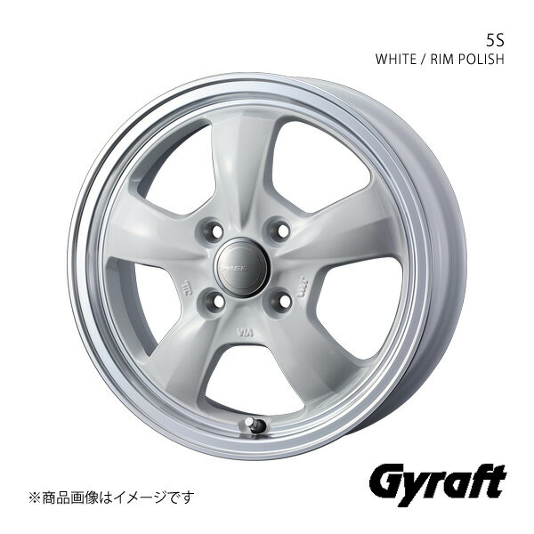 Gyraft/5S ミライース LA350系 アルミホイール4本セット【15×4.5J 4-100 INSET45 WHITE/RIM POLISH】0041119×4