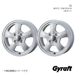 Gyraft/5S ヴィッツ 90系 14インチ車 アルミホイール2本セット【15×5.5J 4-100 INSET42 WHITE/RIM POLISH】0041427×2