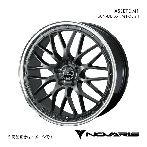 NOVARIS/ASSETE M1 RENAULT ルーテシア RM5M ルノースポール アルミホイール1本【18×7.5J 5-114.3 INSET53 GUN-META/RIM POLISH】0041074