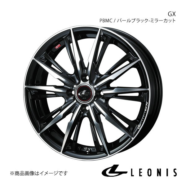 LEONIS/GX パッソ 30系 4WD +hana アルミホイール1本【14×5.5J 4-100 INSET42 PBMC(パールブラック/ミラーカット)】0039329