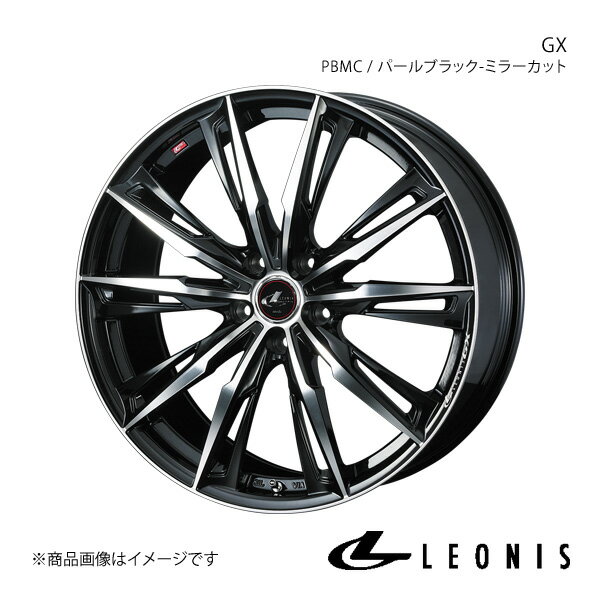 LEONIS/GX アルファード 10系 4WD アルミホイール1本【16×6.5J 5-114.3 INSET40 PBMC(パールブラック/ミラーカット)】0039346