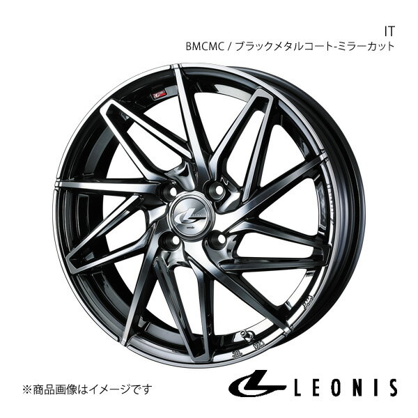 LEONIS/IT ミライース LA300系 アルミホイール1本【15×4.5J 4-100 INSET45 BMCMC(ブラックメタルコート/ミラーカット)】0040559