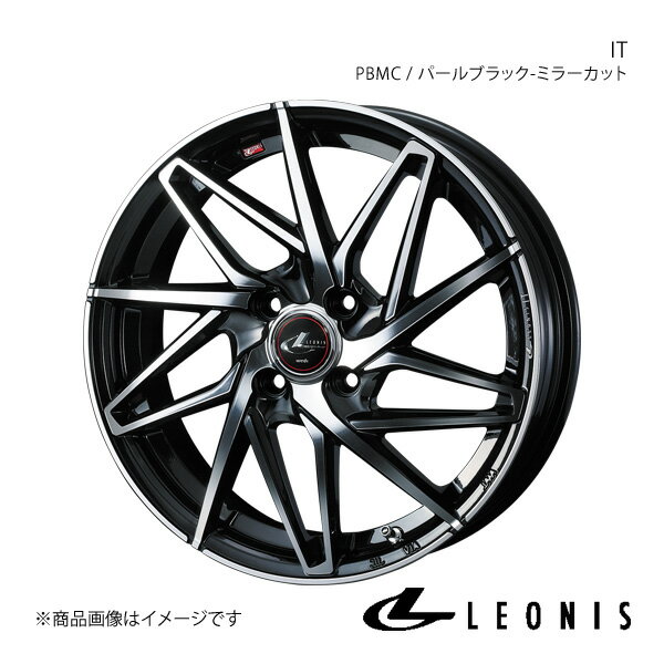 LEONIS/IT RENAULT トゥインゴ AHH4B/AHH4D アルミホイール1本【15×5.5J 4-100 INSET43 PBMC(パールブラック/ミラーカット)】0040560