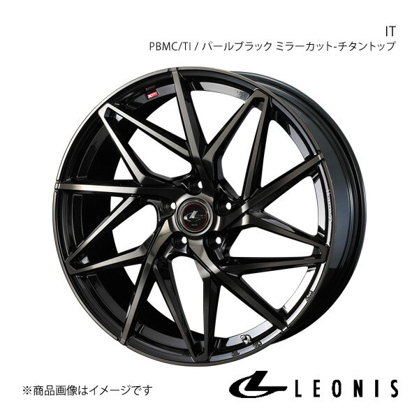 LEONIS/IT RENAULT メガーヌ BBM5P ルノースポール アルミホイール1本【18×7.0J 5-114.3 INSET47 PBMC/TI(パールブラック ミラーカット/チタントップ)】0040608