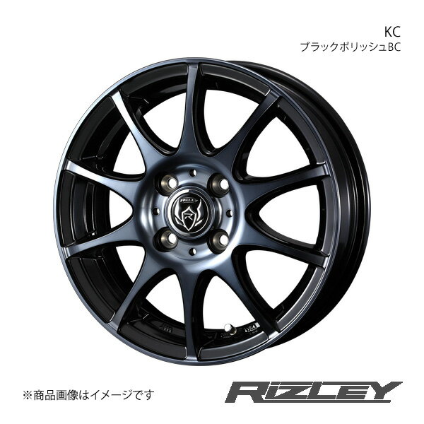 RiZLEY/KC ノート E13 アルミホイール1本【15×5.5J 4-100 INSET50 ブラックポリッシュBC】0040516