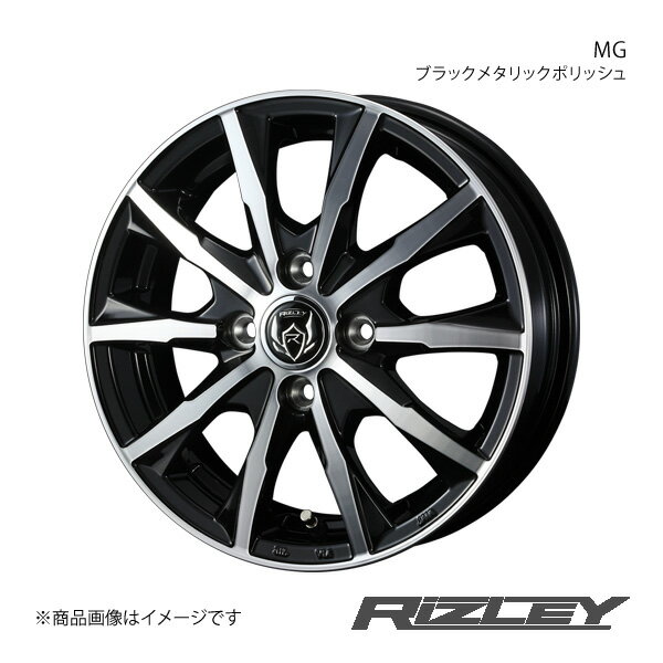 RiZLEY/MG ポルテ 140系 FF 15インチ車 アルミホイール1本【16×6.0J 4-100 INSET40 ブラックメタリックポリッシュ】0039911