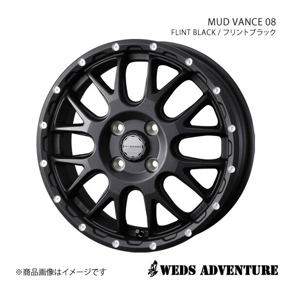 WEDS-ADVENTURE/MUD VANCE 08 ミラココア L675系 アルミホイール4本セット【14×4.5J 4-100 INSET45 FLINT BLACK】0041121×4