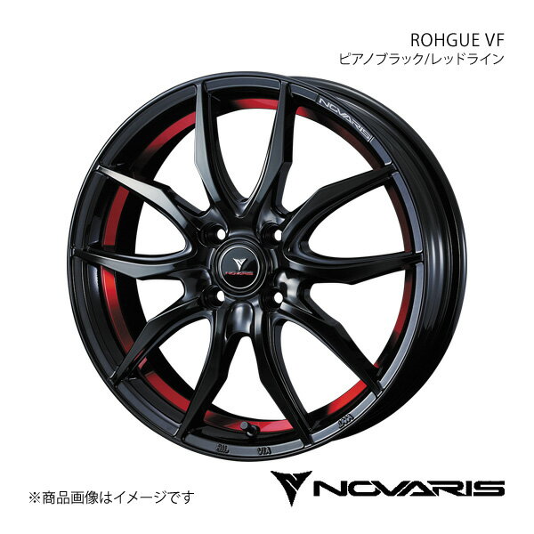 NOVARIS/ROHGUE VF ミライース LA350系 アルミホイール1本【15×4.5J 4-100 INSET45 ピアノブラック/レッドライン】0040061