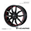 NOVARIS/ROHGUE VF ES 10系 アルミホイール1本【18×8.0J 5-114.3 INSET42 ピアノブラック/レッドライン】0040071