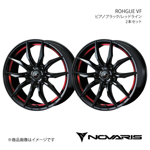 NOVARIS/ROHGUE VF マークX 130系 4WD ホイール 2本セット 0040071×2【18×8.0J 5-114.3 INSET42 ピアノブラック/レッドライン】