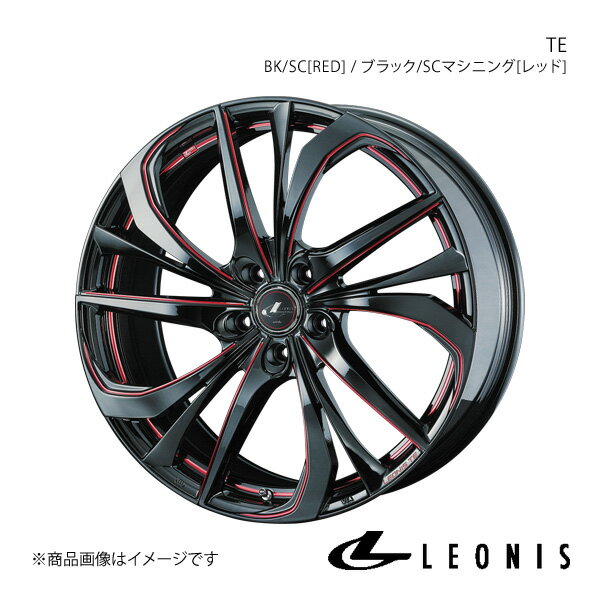 LEONIS/TE ヴェゼル RU1/RU2/RU3/RU4 アルミホイール4本セット【17×6.5J 5-114.3 INSET53 BK/SC[RED]】..