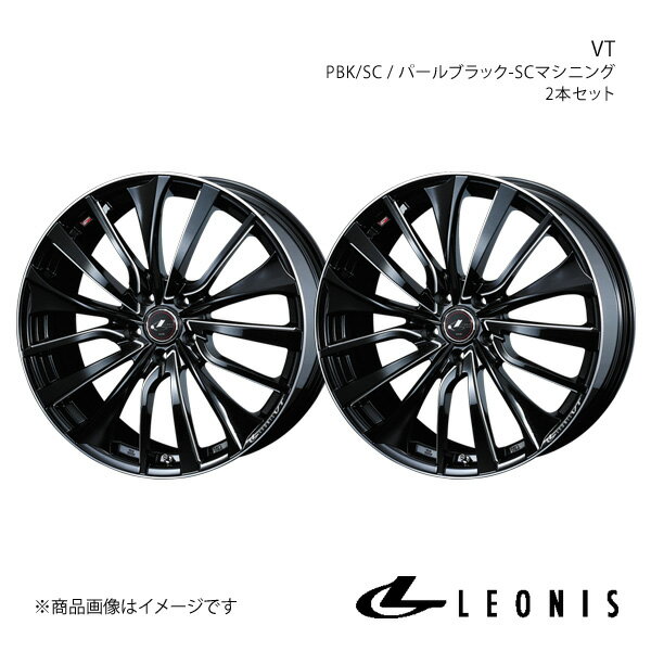 LEONIS/VT シーマ F50 FR アルミホイール2本セット【18×8.0J 5-114.3 INSET42 PBK/SC】0036366×2