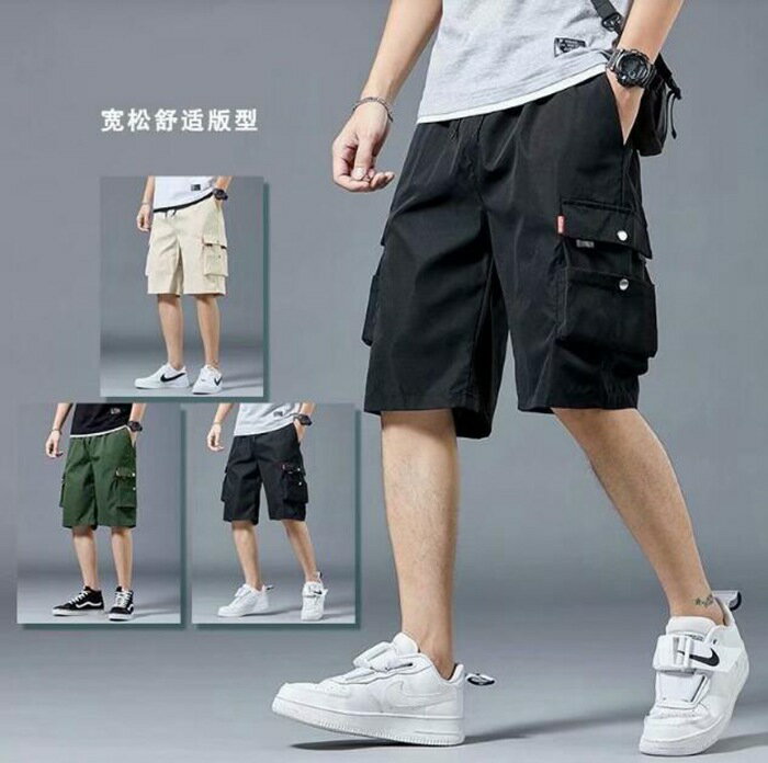 Pants - カーゴパンツ ショートパンツ 5分丈 通勤 通学 メンズ ハーフパンツ ビーチショーツ カーゴパンツ 5分丈 ひざ丈 半ズボン 夏物