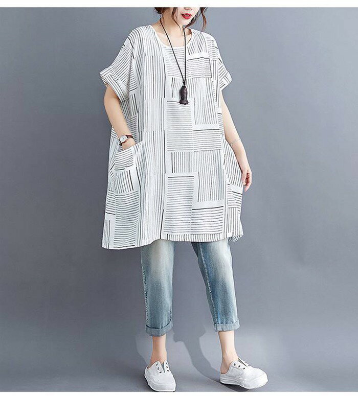 チュニック 半袖 チュニックワンピース ブラウス チュニック 半袖 レディース Tシャツ ロングTシャツ 大人可愛い プルオーバー クルーネック トップス 森ガール キレイめ 大きいサイズ 体型カバー ゆったり カジュアル